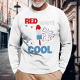 レッド ホワイト クールなアメリカ国旗 アイスキャンディー 面白い 7月4日 長袖tシャツ 長袖Tシャツ 高齢者への贈り物