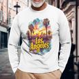 ロサンゼルス カリフォルニア サンセット スカイライン アーバン お土産 長袖Tシャツ 高齢者への贈り物