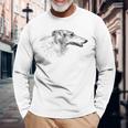 ロシアンハウンドドッグ ボルゾイ 長袖Tシャツ 高齢者への贈り物
