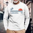 ヴィンテージ ラハイナ マウイ ハワイ ビーチ レトロ ハワイアン 70年代ギフト 長袖Tシャツ 高齢者への贈り物
