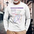 京都日本地下鉄鉄道おみやげ路線図 長袖Tシャツ 高齢者への贈り物
