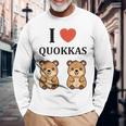 小さな赤ちゃんクオッカのユーモア動物は大好きです私はクオッカが大好きです 長袖Tシャツ 高齢者への贈り物