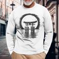 日本の鳥居アート 長袖Tシャツ 高齢者への贈り物