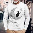 曼荼羅猫tシャツ レディース メンズ ユース 月と星 長袖Tシャツ 高齢者への贈り物