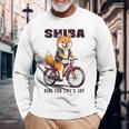 柴犬 いぬ イラスト 柴犬好き 犬好き 自転車 かわいい おもしろ レトロ Ride For Life's Joy 長袖tシャツ 長袖Tシャツ 高齢者への贈り物