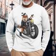 柴犬 いばけん 犬 バイク バイカー 長袖Tシャツ 高齢者への贈り物