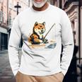 柴犬 犬 イヌ 面白いtシャツ 釣り 釣りバカ 釣り人 メンズ おもしろ 面白い 服 海釣り 川釣り 文字tシャツ 長袖tシャツ 長袖Tシャツ 高齢者への贈り物