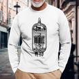 真空管デザイン・ヴィンテージ・アナログ・バルブ・アンプ、ギター 長袖Tシャツ 高齢者への贈り物