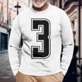 背番号 3 チーム短大スポーツ背番号付きユニフォーム 長袖Tシャツ 高齢者への贈り物