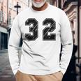 背番号 32 チーム短大スポーツ背番号付きユニフォーム 長袖Tシャツ 高齢者への贈り物