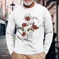 蛇爬虫類 蛇 バラ 花 爬虫類 ギフト 長袖Tシャツ 高齢者への贈り物