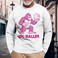 面白いゴリラ遊びバスケットボール ビッグボーラー マネースポーツ 長袖Tシャツ 高齢者への贈り物
