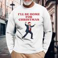 面白いトランプサンタハット、クリスマスに家に帰るよ 長袖tシャツ 長袖Tシャツ 高齢者への贈り物
