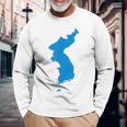 韓国統一旗、韓国統一地図 長袖Tシャツ 高齢者への贈り物