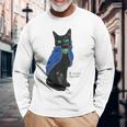 黒猫のウィズ 黒猫 長袖Tシャツ 高齢者への贈り物