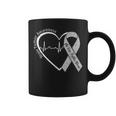 Brain Tumor Awareness Heart Brain Cancer Gray Ribbon Support Coffee Mug