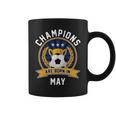 Champion Are Born In May フットボール サッカーボール 誕生日プレゼント 長袖tシャツ コーヒーマグ