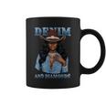 Denim And Diamonds African Melanin Cowgirls Western Coffee Mug