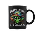 Don't Panic It's Organic Alien Ufo 面白いプリント コーヒーマグ