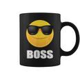 Girl & Boy Boss サングラス 顔文字シャツ クールな顔 コーヒーマグ
