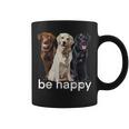 Be Happy ラブラドールレトリバー ゴールデンブラックブラウン チョコレートラボ コーヒーマグ