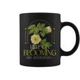 Keep On Blooming花のプリント付き コーヒーマグ