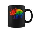 Lgbt 力強い虹色のサイ Rainbow Rhinoceros Graphic コーヒーマグ