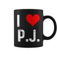 I Love Pj PJ ハート アンティーク調 長袖tシャツ コーヒーマグ