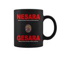 Nesara Gesara、赤い文字。 コーヒーマグ