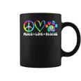 Peace Love Rescue Dog Paws Tie Dye Rainbow Animals Coffee Mug