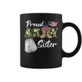 Proud Army Sister Military Sister With Dog Tag Us Flag Coffee Mug