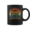 Regalo 45 Años Hombre Original Mayo 1980 45 Cumpleaños Taza de café