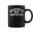 Russell Is Unathletic ユーモラスなアスリート プットダウン コーヒーマグ
