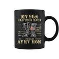 メンズ アメリカ国旗デザイン Myon Has Your Back Proud Army Mom コーヒーマグ
