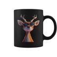 サングラスの角を持つ雄鹿狩猟鹿トナカイ赤鹿 コーヒーマグ