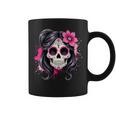 スタイリッシュなマゼンタ サクラ ムエルテ スカルデザイン Dia De Los Muertos コーヒーマグ