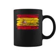 スペイン国旗の絵、スペインの地図のスケッチ。 コーヒーマグ