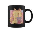 トラ猫とボバ茶のかわいいかわいい猫のグラフィック コーヒーマグ