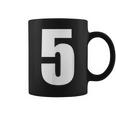 ナンバーファイブ 数字 5 プレーン 白 数字 コーヒーマグ