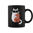 ネコとコントラバス 猫とサングラス ネコ好き 猫飼い コントラバス ウッドベース ダブルベース ジャズ音楽 ネコ 猫 コーヒーマグ
