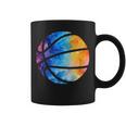 バスケットボールのシルエットカラフルな水彩画 コーヒーマグ