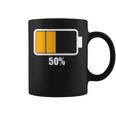 バッテリーハーフ残量50 バッテリーデッドtシャツ バッテリー残量が少ない コーヒーマグ