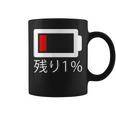 バッテリー残量1 バッテリー切れtシャツ バッテリー残量が少ない コーヒーマグ