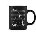 ピアノ音符 遊び心のある猫 コーヒーマグ
