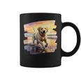 ラブラドールオンザビーチ、ラボ、犬、ラブラドール子犬 コーヒーマグ