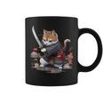 レトロな日本の侍猫グラフィック 猫愛好家 コーヒーマグ