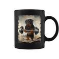 ロットワイラー 犬の筋トレ ウェイトリフティング コーヒーマグ