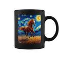 ヴァンゴッホの星空の夜ワイルドホースマスタングアニマル愛好家 コーヒーマグ