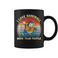 ヴィンテージペンギン I Love Handball More Than People コーヒーマグ