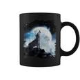 宇宙空間 オオカミ 月に遠吠えするオオカミ コーヒーマグ